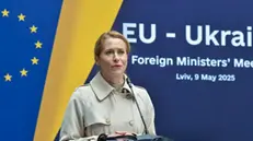 epa12086433 EU High Representative for Foreign Affairs and Security Policy Kaja Kallas during a EU-Ukraine Foreign Ministers' meeting in Lviv, western Ukraine, 09 May 2025, amid the Russian invasion. EPA/MYKOLA TYS