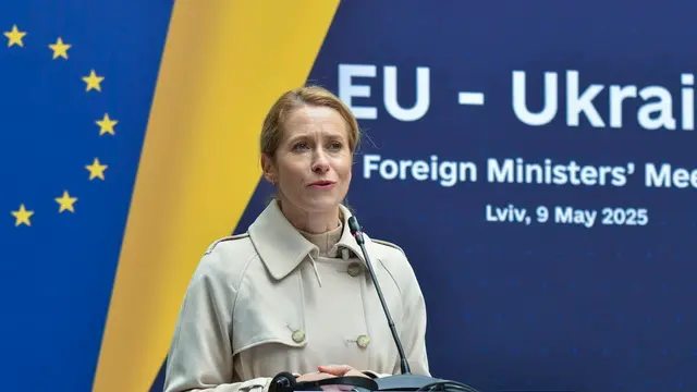 epa12086433 EU High Representative for Foreign Affairs and Security Policy Kaja Kallas during a EU-Ukraine Foreign Ministers' meeting in Lviv, western Ukraine, 09 May 2025, amid the Russian invasion. EPA/MYKOLA TYS