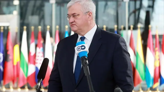 epa12008970 Ukrainian Foreign Minister Andrii Sybiha attends a North Atlantic Treaty Organization (NATO) Ministers of Foreign Affairs meeting in Brussels, Belgium, 04 April 2025. EPA/OLIVIER HOSLET