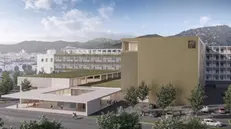 Un rendering del progetto di ampliamento della Poliambulanza di Brescia