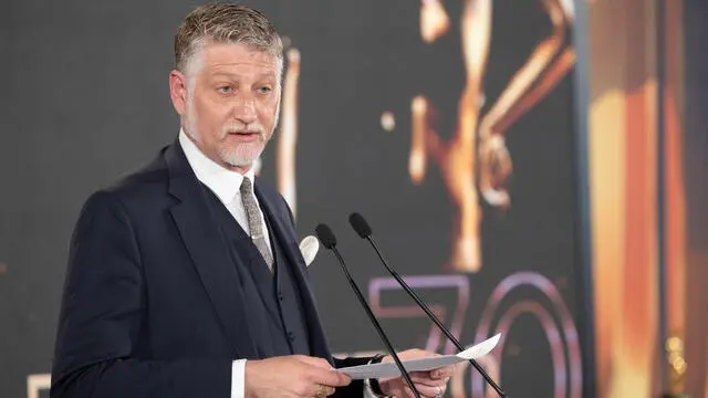 Il saluto del Ministro della Cultura Alessandro Giuli in occasione della cerimonia di presentazione dei candidati ai Premi “David di Donatello” per l’anno 2025 (foto di Francesco Ammendola - Ufficio per la Stampa e la Comunicazione della Presidenza della Repubblica)