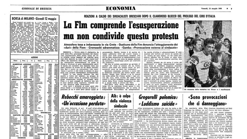 A trattare coi manifestanti anche un giovane Moser © www.giornaledibrescia.it