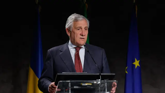 Italy's Minister for Foreign Affairs Antonio Tajani at Veronafiere during the Preparatory event for the fourth Ukraine Recovery Conference, in Verona, Italy, 12 May 2025. ANSA/GIUSEPPE LAMI