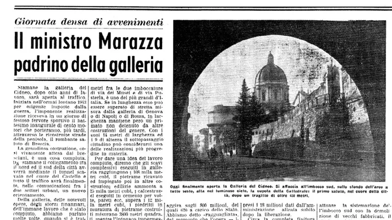 Il 28 aprile 1951 inaugurata la galleria Tito Speri © www.giornaledibrescia.it