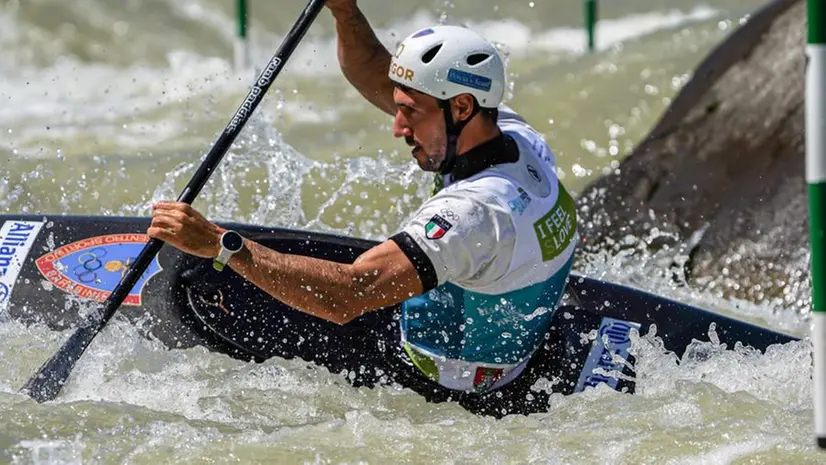 Giovanni De Gennaro alla scorsa edizione degli Europei di canoa slalom