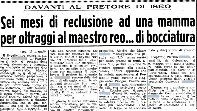L'articolo dell'edizione del Giornale di Brescia 14 maggio 1958 - © www.giornaledibrescia.it