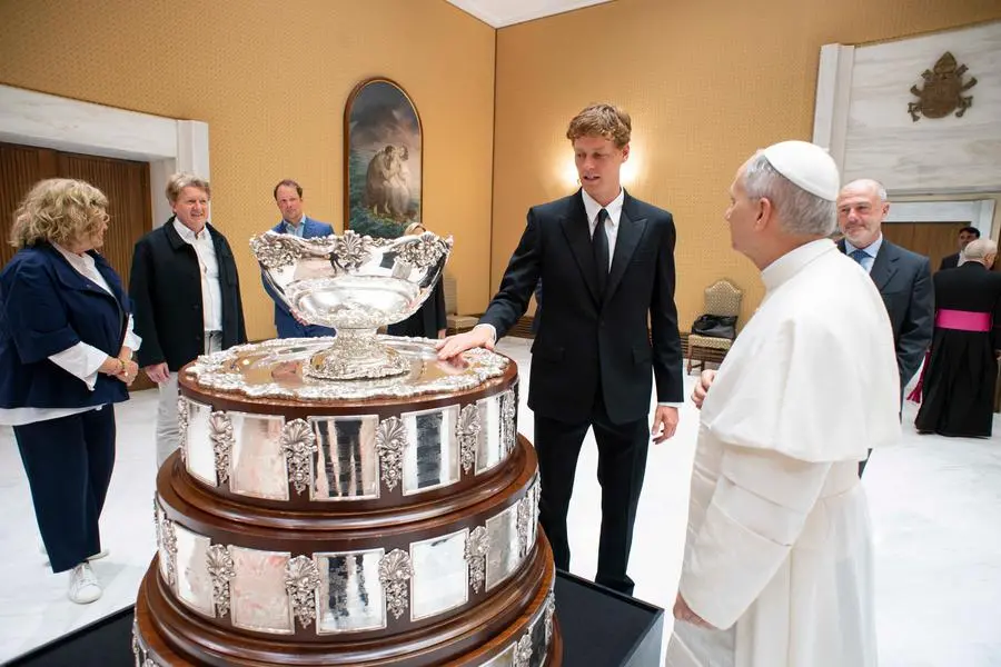 Papa Leone IV e Jannik Sinner in Vaticano