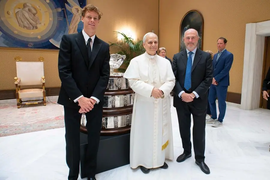 Papa Leone IV e Jannik Sinner in Vaticano
