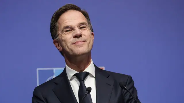 epa12102406 North Atlantic Treaty Organization (NATO) Secretary General Mark Rutte attends a press conference after an informal meeting of NATO Ministers of Foreign Affairs in Antalya, Turkey, 15 May 2025. EPA/ERDEM SAHIN