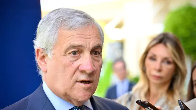 Punto stampa del ministro degli Esteri Antonio Tajani in Turchia in occasione della riunione informale dei ministri degli esteri della NATO, Antalya, Turchia, 15 maggio 2025.