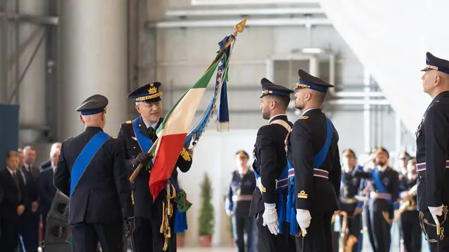 Il gen. Conserva nuovo Capo Stato Maggiore Aeronautica Cerimonia di avvicendamento a Ciampino con il gen. Goretti. Ciampino, 15 Maggio 2025. ANSA/TELENEWS