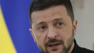 epa12102947 Ukrainian President Volodymyr Zelensky attends a press conference at the Embassy of Ukraine in Ankara, Turkey, 15 May 2025. Russian and Ukrainian delegations gather for peace talks in Istanbul. EPA/NECATI SAVAS