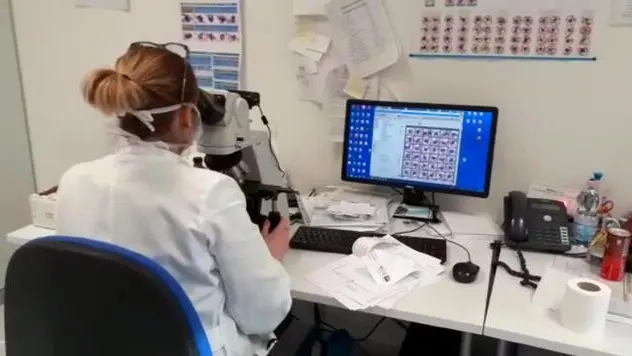 E' 'blindato' da venerdì 21 febbraio, quando è esploso il contagio da Coronavirus, ma è pienamente operativo anche oggi l'ospedale di Schiavonia (Padova). Dentro vi sono 150 pazienti, in quarantena ma nessuno positivo al virus, e 150-200 tra medici e infermieri, che possono uscire e rientrare per i turni, facendo ogni volta il tampone. "Sul nastro trasportatore le provette si susseguono una dopo l'altra, fermandosi per pochi attimi nelle 'stazioni' di processo, dove un sistema automatizzato provvede con azioni robotiche a centrifugarle, stapparle, prelevare il campione da analizzare, inviarle alla stazione successiva, per poi chiuderle e riporle in un frigorifero" scrive in un post su Fb il direttore dell'Ulss 6 Euganea, Domenico Scibetta, elogiando gli 'angeli' con il camice. ANSA/US ULSS