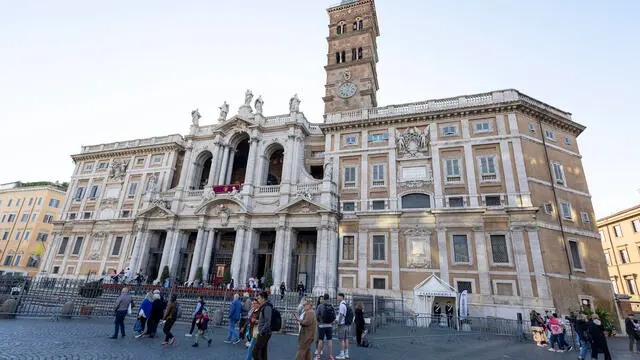La basilica di Santa Maria Maggiore. 8 Maggio 2025. ANSA/MASSIMO PERCOSSI