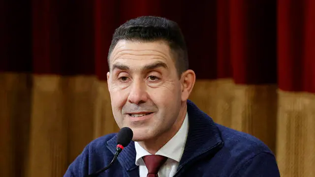Italian Member of the European Parliament Roberto Vannacci during presentation of his book ‘Il coraggio vince’, Sanremo Casino Theatre, Sanremo 15 February 2024. ANSA/FABIO FRUSTACI