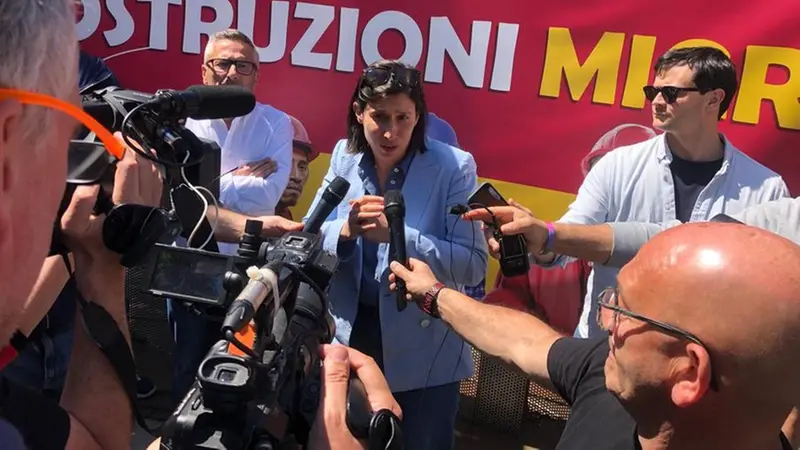 La segretaria nazionale del Pd Elly Schlein alla XII assemblea nazionale della Fillea Cgil