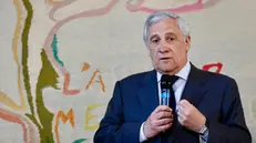 Il ministro degli Esteri Antonio Tajani durante la 2° edizione del progetto “Sport e innovazione made in Italy”, presso la Farnesina, Roma, 16 maggio 2025, ANSA/VINCENZO LIVIERI