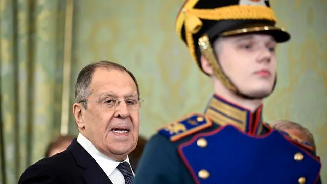 epa12099143 Russian Foreign Minister Sergei Lavrov (L) attends a meeting of the Russian president and Malaysia's prime minister at the Kremlin in Moscow, Russia, 14 May 2025. The Malaysian prime minister is on an official visit to Moscow. EPA/ALEXANDER NEMENOV / POOL