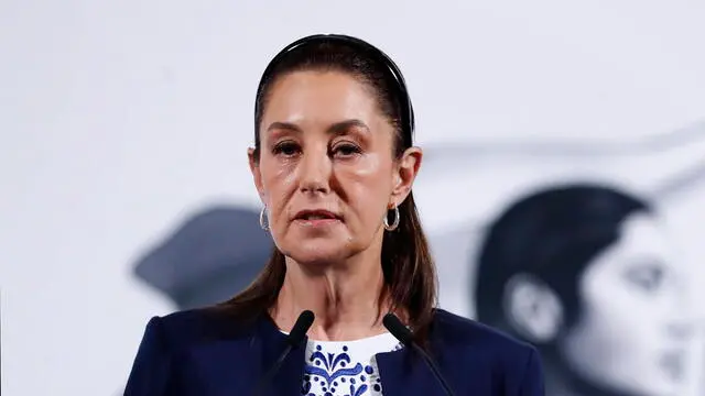 epa12044634 Mexican President Claudia Sheinbaum speaks during her daily press conference at the National Palace in Mexico City, Mexico, 21 April 2025. Sheinbaum expressed her condolences for the death of Pope Francis, describing him as a 'great humanist who chose the poor.' She also noted that he visited Mexico in 2016, the second most Catholic country in the world. Pope Francis died on 21 April 2025 at the age of 88, according to the Holy See. Born Jorge Mario Bergoglio in Buenos Aires, Argentina, on 17 December 1936, he was appointed leader of the Catholic Church on 13 March 2013, succeeding Pontiff Emeritus Benedict XVI. EPA/MARIO GUZMAN
