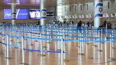 epa11579204 Passengers walk by an empty waiting area at the Ben Gurion International Airport after Israeli trade unionist and chairman of Histadrut, Arnon Bar-David, announced a general strike; in Tel Aviv, Israel, 02 September 2024. Israel's largest labor union, Histadrut, called for a nationwide general strike to start on 02 September urging the Israeli Prime Minister to reach a deal to secure the remaining hostages held by Hamas following the 07 October attack. Thousands of Israelis protested across Israel on 01 September following the recovery of the bodies of six hostagres held by Hamas in the Gaza Strip. According to a statement by the Israeli Government Press Office, 97 Israeli hostages remain in captivity in the Gaza Strip, with 33 confirmed dead. EPA/ABIR SULTAN