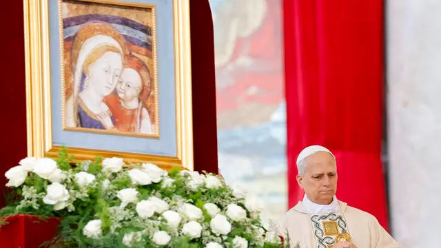 Inauguration mass of Pope Leo XIV in St. Peter's Square, Vatican City, 18 May 2025. ANSA/FABIO FRUSTACI