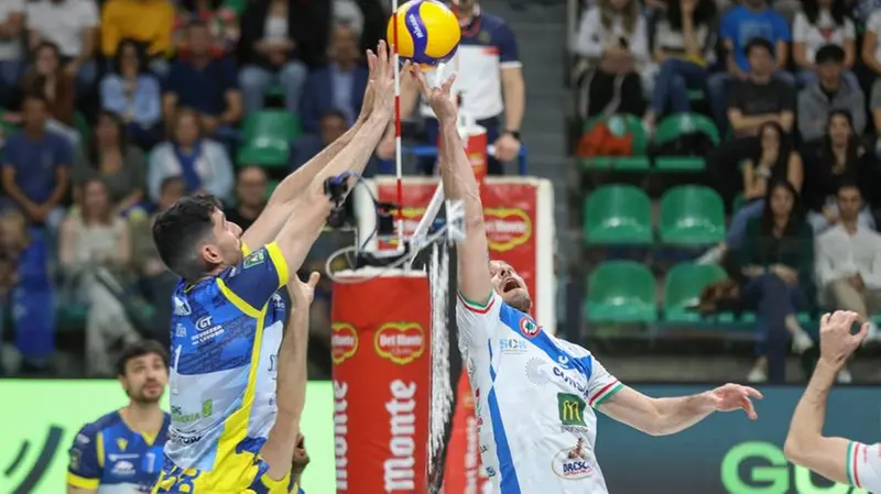 Un momento del match con Cuneo - © www.giornaledibrescia.it