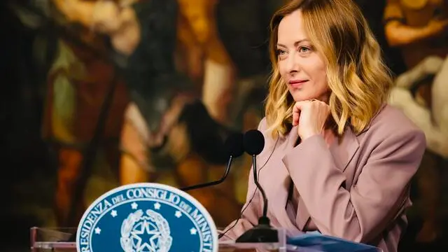 Italian Prime Minister, Giorgia Meloni, during the meeting with German Chancellor Friedrich Merz at the Chigi Palace in Rome, Italy, 17 May 2025. ANSA/CHIGI PALACE PRESS OFFICE/FILIPPO ATTILI +++ ANSA PROVIDES ACCESS TO THIS HANDOUT PHOTO TO BE USED SOLELY TO ILLUSTRATE NEWS REPORTING OR COMMENTARY ON THE FACTS OR EVENTS DEPICTED IN THIS IMAGE; NO ARCHIVING; NO LICENSING +++ NPK +++