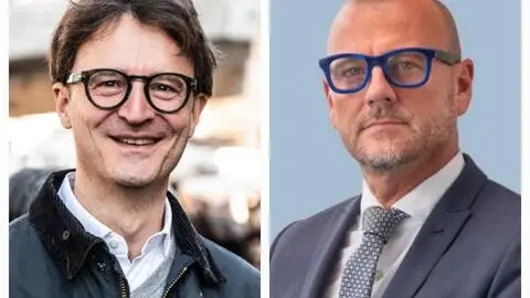 I candidati sindaco a Bolzano Juri Andriollo (cs) e Claudio Corrarati (cd)