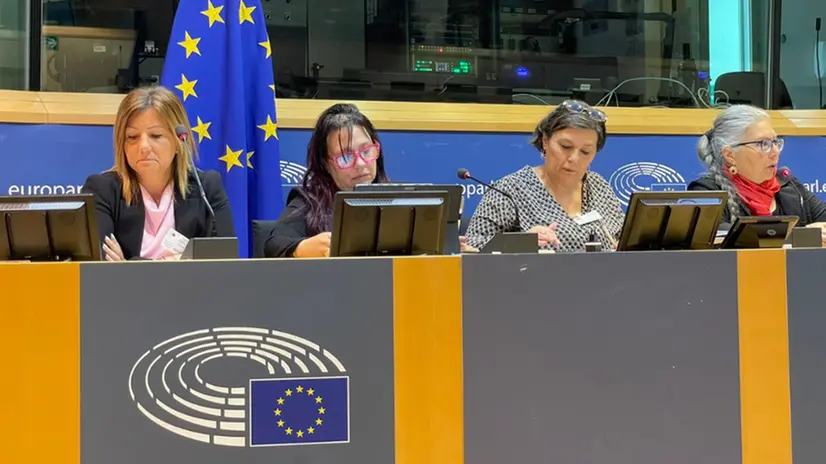 A sinistra Erica Patti al Parlamento Europeo - Foto fb