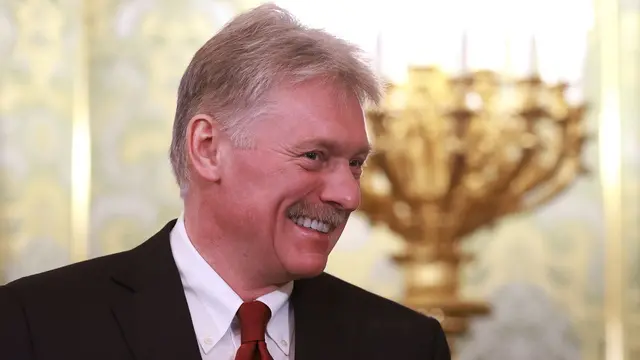 epa12088238 Kremlin spokesman Dmitry Peskov attends a meeting between Russia's president and Vietnam's Communist Party General Secretary in Moscow, Russia, 10 May 2025, during celebrations of the 80th anniversary of the Soviet Union's victory over Nazi Germany during World War II. EPA/ANTON VAGANOV / POOL