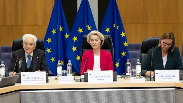 Il Presidente della Repubblica Sergio Mattarella con Ursula von der Leyen, Presidente della Commissione Europea (foto di Francesco Ammendola - Ufficio per la Stampa e la Comunicazione della Presidenza della Repubblica)