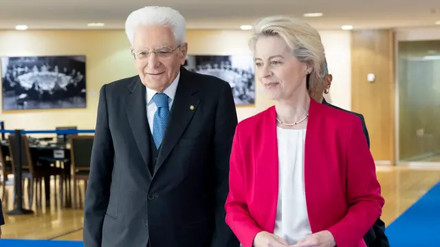 Il Presidente della Repubblica Sergio Mattarella con Ursula von der Leyen, Presidente della Commissione Europea (foto di Francesco Ammendola - Ufficio per la Stampa e la Comunicazione della Presidenza della Repubblica)