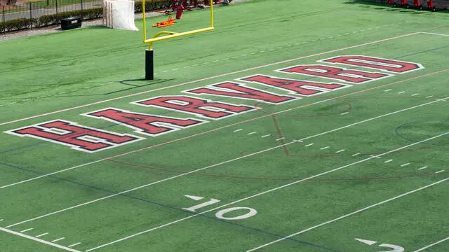 epa12006297 The end zone of the grid iron of the Harvard Stadium on the campus of Harvard University in Allston, Massachusetts, USA, 02 April 2025. The Department of Education announced on 30 March 2025 that there would be a comprehensive review of contracts and grants at Harvard University and its affiliates, as part of the Joint Task Force to Combat Anti-Semitism. EPA/CJ GUNTHER