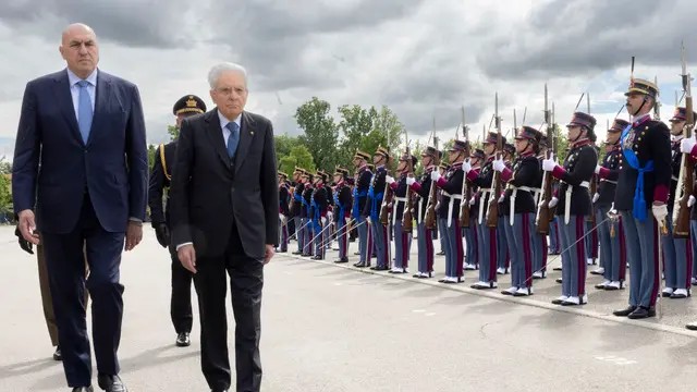 Modena - Il Presidente della Repubblica Sergio Mattarella in occasione della cerimonia militare del Mak Pi 100 del 205° corso “Fierezza”, oggi 23 maggio 2025. (Foto di Paolo Giandotti - Ufficio Stampa per la Stampa e la Comunicazione della Presidenza della Repubblica)