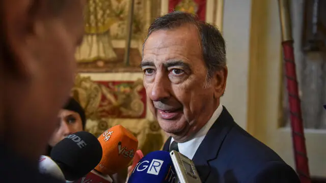 Il sindaco Giuseppe Sala alla presentazione di Piano City Milano 2025 a Palazzo Marino, Milano 6 Maggio 2025 ANSA/MATTEO CORNER