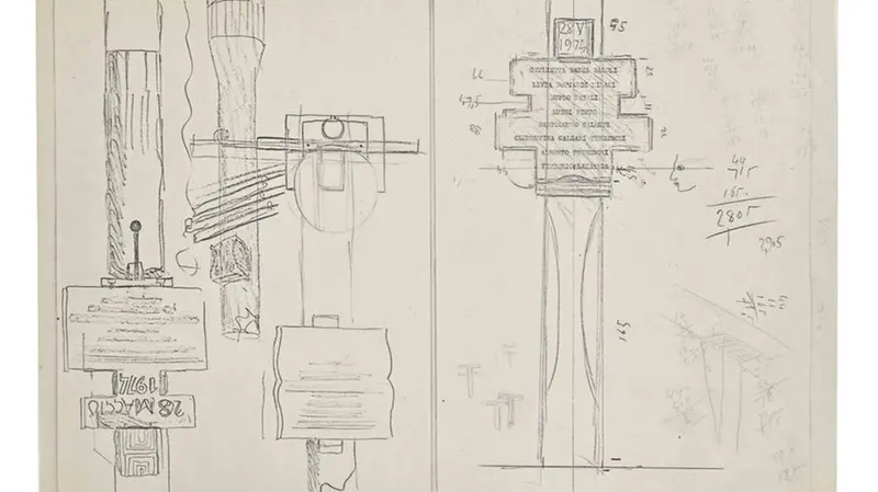 Riproduzione in scala originale di documento appartenente al MAXXI Museo nazionale delle arti del XXI secolo, Roma -- Collezione MAXXI Architettura, Fondo Carlo Scarpa, conservato presso l'archivio di Stato di Treviso