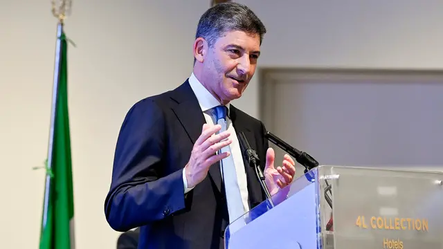 Il Capo della Polizia, Vittorio Pisani, durante il 10mo Congresso Nazionale del SAP, Roma, 13 maggio 2025. ANSA/RICCARDO ANTIMIANI