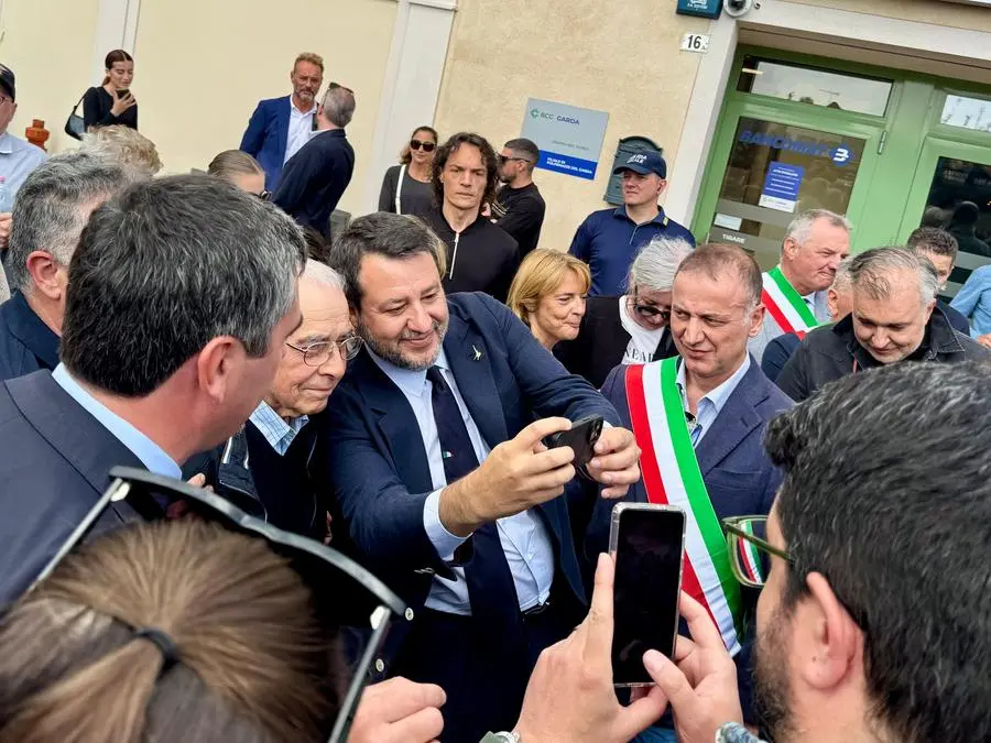 Il ministro dei Trasporti Matteo Salvini alla fiera del vino di Polpenazze