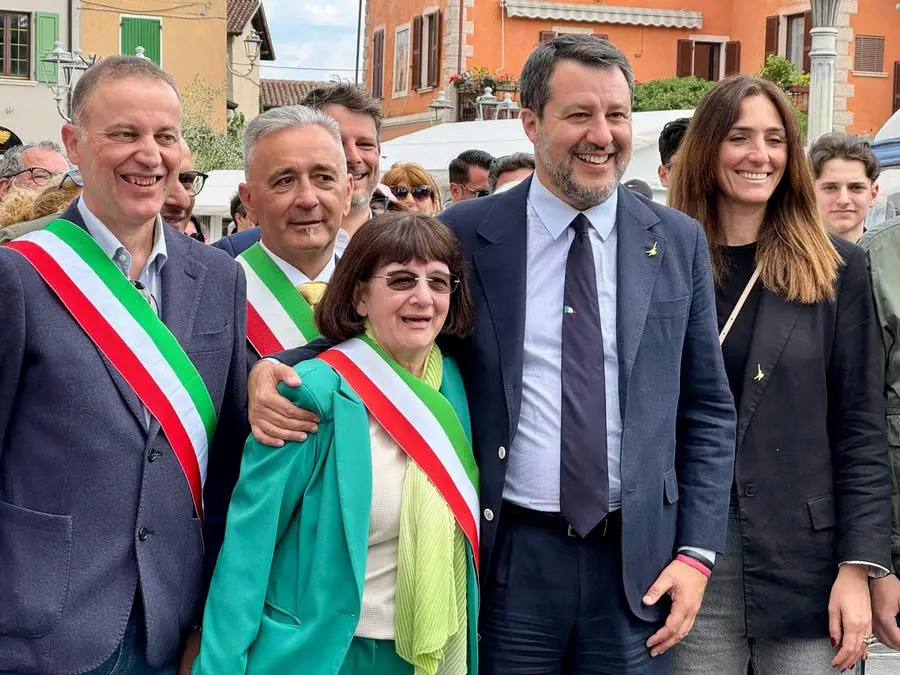 Il ministro dei Trasporti Matteo Salvini alla fiera del vino di Polpenazze