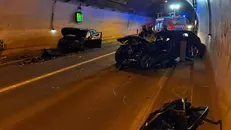 L'incidente frontale nella galleria Monte Covolo