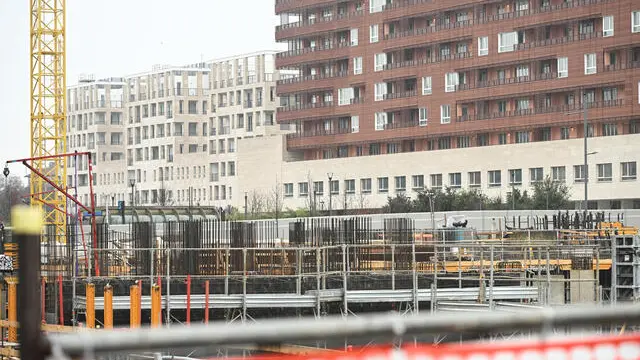 Il cantiere del nuova Beic, la Biblioteca Europea di Informazione e Cultura nell'area di Porta Vittoria, MIlano, 28 gennaio 2025. ANSA/DANIEL DAL ZENNARO