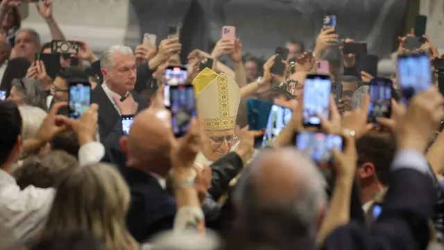 Pope Leo XIV takes possession of Papal Basilica of the St. Giovanni. 25 may 2025. ANSA/MASSIMO PERCOSSI