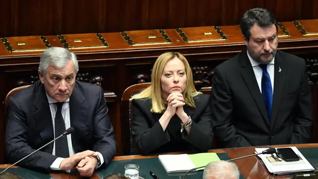 Cerimonia di Commemorazione di Papa Francesco a Camere riunite nell’Aula della Camera dei Deputati Roma, 23 aprile 2025 ANSA/FABIO CIMAGLIA