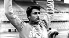 Eugenio Rizzolini con la divisa del Brescia in una foto d'epoca
