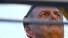 epa12082051 Former Brazilian President Jair Bolsonaro (2019-2022) participates in a protest in Brasilia, Brazil, 07 May 2025. Bolsonaro appeared at a rally called by the far-right in Brasilia in support of an amnesty for the 2023 coup plotters, three days after leaving a hospital where he underwent complex intestinal surgery. EPA/ANDRE BORGES