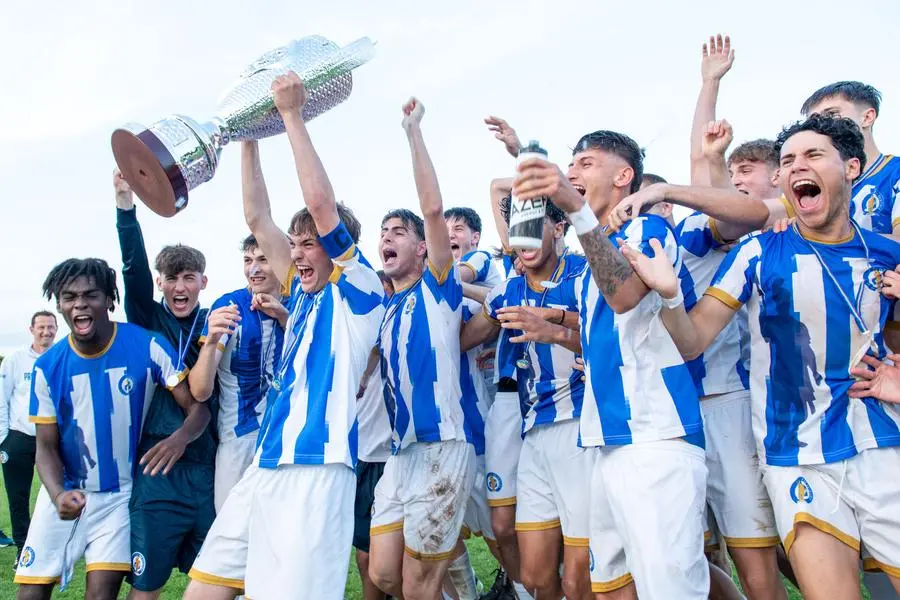 SPORT CALCIO COPPA BRESCIA NEXT GEN UNDER 19 PRO PALAZZOLO - OSPITALETTO nella foto FESTEGGIAMENTI PRO PALAZZOLO 27/05/2025 Biasi@newreporter
