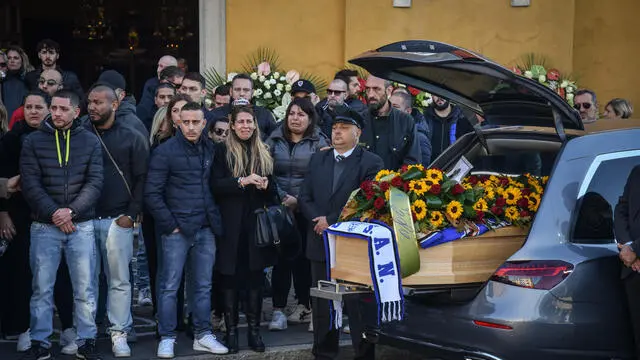Funerale di Viittorio Boiocchi in via Fratelli Zanzottera a Figino, Milano 07 Novembre 2022 ANSA/MATTEO CORNER