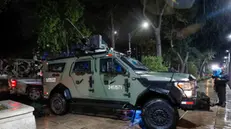 epa10990364 Soldiers guard the headquarters of the Specialized Prosecutor's Office for Organized Crime (Femdo) following the transfer of Nestor Isidro Garcia 'El Nini', alleged head of security of Los Chapitos criminal group, in Mexico City, Mexico, 22 November 2023. The Secretariat of Security and Citizen Protection (SSPC) of Mexico reported that the head of security of the Los Chapitos group, made up of the four sons of drug trafficker Joaquin 'El Chapo' Guzman, was arrested by agents of the Secretariat of National Defense (Sedena) in Sinaloa state capital Culiacan. EPA/Isaac Esquivel