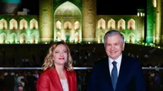 epa12141745 A handout picture made available by the Chigi Palace (Palazzo Chigi) Press Office shows Italian Prime Minister Giorgia Meloni and Uzbek President Shavkat Mirziyoyev during their meeting in Samarkand, Uzbekistan, 28 May 2025. The Italian prime minister is on a two-day official visit to Uzbekistan. EPA/FILIPPO ATTILI/CHIGI PALACE PRESS OFFICE HANDOUT HANDOUT EDITORIAL USE ONLY/NO SALES