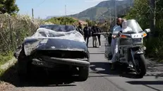 20250408 CAMPO CALABRO (RC) CLJ 34 anni dopo la morte del giudice Antonino Scopelliti rilievi Polizia sulla BMW nel luogo dell omicidio. Foto ANSA/Marco Costantino